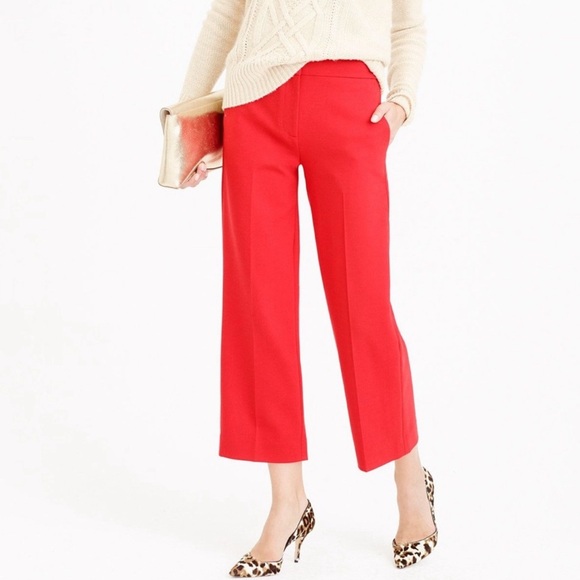 J. Crew NEW Red Wool Blend Patio Pants Size 8 - Picture 1 of 12
